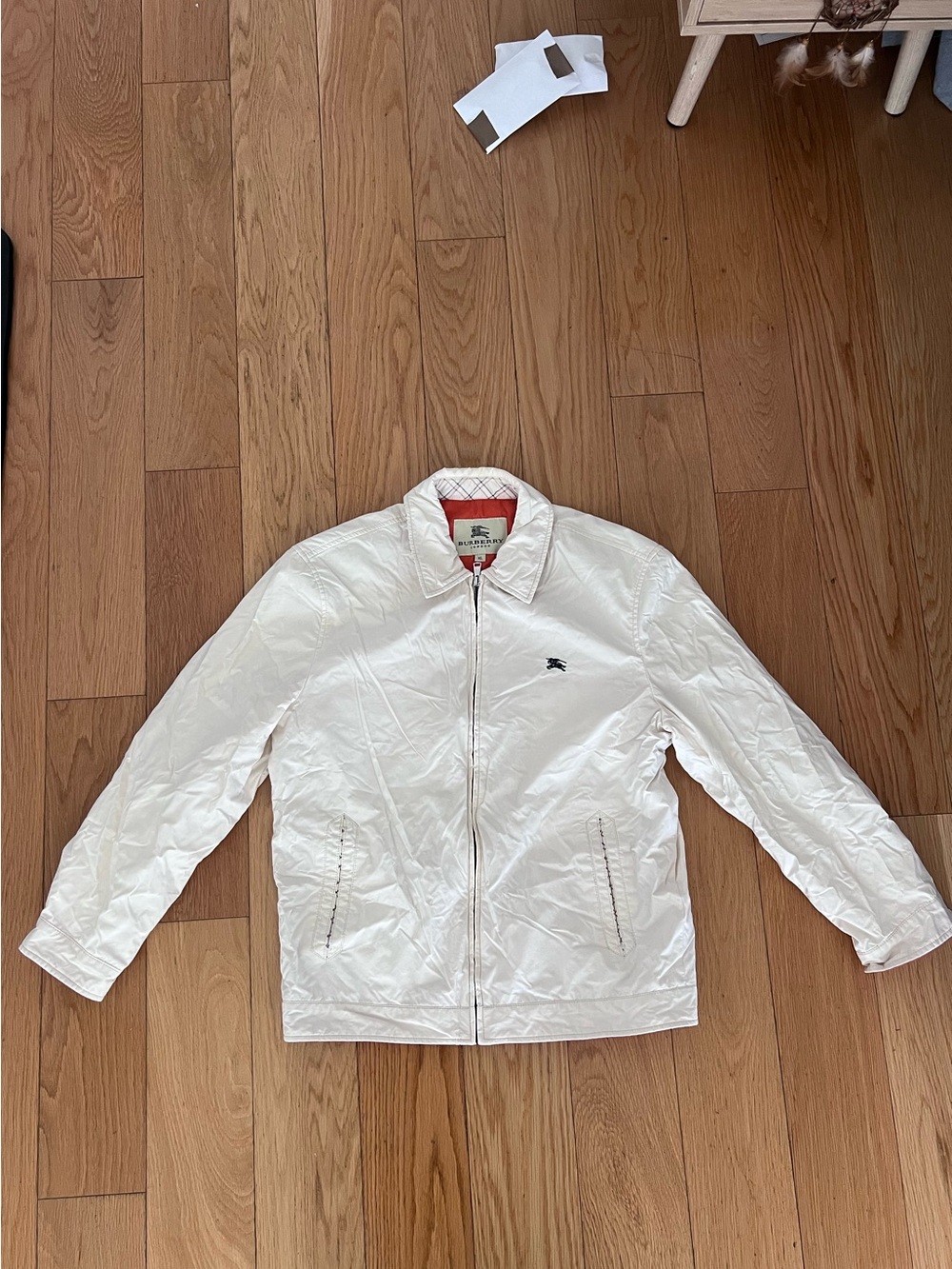 Burberry White Lightweight Zip-Front Jacket